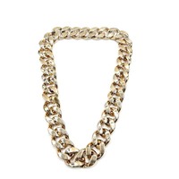 Gros collier en plastique épais en or pour hommes femmes chaîne en or faux 80s 90s rappeur Punk Hip Hop collier en plastique de chaîne
