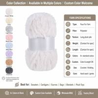 Fil de fausse fourrure pelucheux et doux pour tricot et crochet, idéal pour écharpes, pulls, couvertures et projets DIY, couleur blanc crème, vente en gros