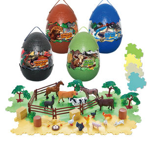 Jouet éducatif surprise œuf <span class=keywords><strong>de</strong></span> dinosaure 12 pouces avec modèle d'<span class=keywords><strong>animaux</strong></span> <span class=keywords><strong>de</strong></span> <span class=keywords><strong>ferme</strong></span> et <span class=keywords><strong>de</strong></span> <span class=keywords><strong>la</strong></span> mer en blocs <span class=keywords><strong>de</strong></span> construction en plastique - Product Image 1