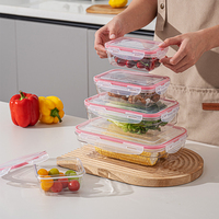 Ensemble de contenants alimentaires hermétiques en plastique transparent durable et écologique, plusieurs tailles, boîte à bento carrée en Tritan pour la cuisine