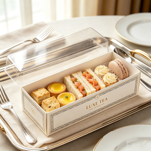 <span class=keywords><strong>Boîte</strong></span> d'emballage en papier kraft recyclable avec fenêtre transparente pour desserts, biscuits et cupcakes, vente en gros - Product Image 5