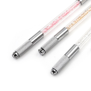 Pluma de Microblading PMU de Metal Cristalino con Punta Doble Cruzada y Soporte Manual para Cuchillas para Tatuaje de Cejas - Product Image 4