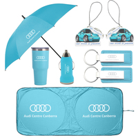 Ensemble cadeau promotionnel de luxe personnalisé pour voiture, comprenant porte-clés parapluie, gobelet, diffuseur d'ambiance et pare-soleil coupe-vent