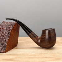 Filtres à pipe en bois d'ébène de haute qualité, formes multiples, avec tige droite courbée et anneau décoratif