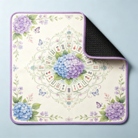 Tapis de Mahjong Ferme de Tournesols Jaune, Imprimé Jardin de Tournesols, Antidérapant, Pliable, en Feutre, pour 4 Joueurs