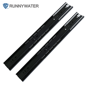 Zwarte groothandel hydraulische soft-close buffer ladegeleiders meubelbeslag ladegeleiders rails volledig uittrekbaar - Product Image 5