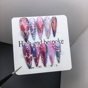 <span class=keywords><strong>Faux</strong></span> <span class=keywords><strong>ongles</strong></span> à presser longs et pointus, très populaires en Europe et en Amérique, produits de beauté, styles personnalisables - Product Image 3