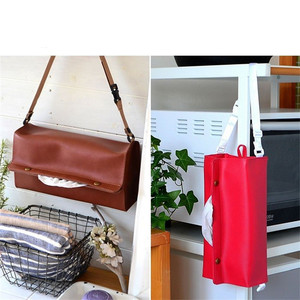 Boîte à mouchoirs suspendue pour voiture, boîte à serviettes de cuisine multifonctionnelle en cuir PU, boîte à mouchoirs, couvercle à mouchoirs suspendu - Product Image 2