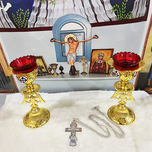 Ожерелье с подвеской православный крест, нагрудная цепочка, католические религиозные украшения с цепочкой длиной 1,2 м, серебряная посадка - Product Image 1