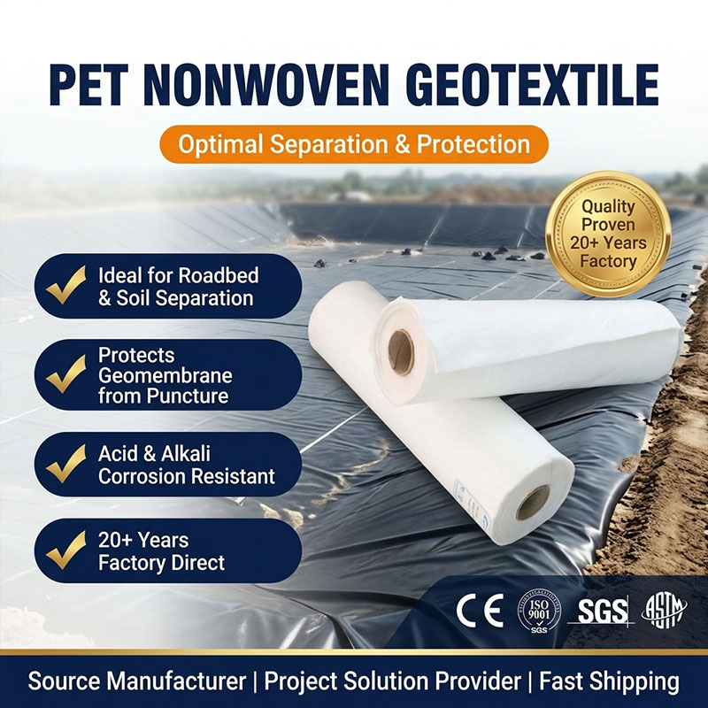 PP Non-Woven 100-1000g/m Eco-Friendly Industrial Fabric 5+ Year Warranty For Construction Drainage