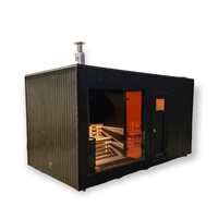 Vente directe d'usine : Sauna extérieur en cèdre rouge massif avec salle de relaxation, verrière panoramique et chauffage électrique pour jardin familial