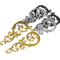 Yk453 Costume Hotfix thermocollant appliques patchs broderie or argent géométrique fleur feuille croix en forme de paillettes autocollants