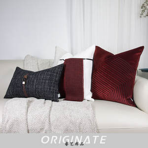 ปลอกหมอนสีแดงไวน์หรู<span class=keywords><strong>ของ</strong></span> Ruiyi พร้อมด้วยพืช<span class=keywords><strong>สาม</strong></span><span class=keywords><strong>มิติ</strong></span>ที่ทันสมัยสำหรับตกแต่งโซฟาในร่ม - Product Image 3