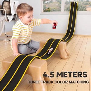 Circuit de course DIY pour enfants en PVC flexible et pliable avec ventouses – Idéal pour garçons et filles, intérieur/extérieur, cadeau d'anniversaire - Product Image 6