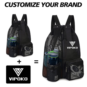 Borsa con coulisse personalizzata Sport Unisex Swim Beach Gym Kit borsa per allenamento Outdoor zaino in Nylon con fodera impermeabile da palestra borse con coulisse - Product Image 2