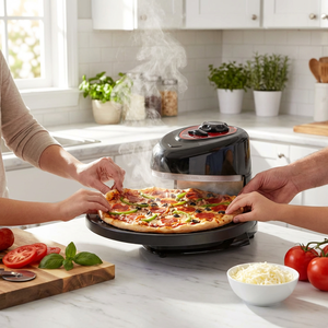 Venta al por mayor Nuevo Personalizado CE GS RoHS LFGB ETL Más Vendido Horno de Pizza y Prensa para Pizza Portátil Giratorio de Contacto para Asar BBQ para Interiores - Product Image 6