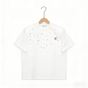 เสื้อยืดโอเวอร์ไซส์สไตล์วินเทจสตรีทแวร์แขนสั้นลายกราฟิก 'Hustle'  ลายเงิน  ผ้าคอตตอนถัก 100% น้ำหนัก 230gsm เป็นมิตรต่อสิ่งแวดล้อม - Product Image 2