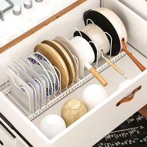 Cozinha Bancada Gabinete Material Metal Prato <span class=keywords><strong>Rack</strong></span> Suporte Tampa Pote <span class=keywords><strong>Rack</strong></span> De Armazenamento De Panela - Product Image 3