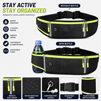 Ceinture de course à 3 poches avec porte-bouteille, légère et réglable, pour le jogging et le marathon