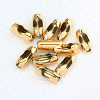 Connecteurs de chaîne à billes en acier inoxydable de haute qualité, perles d'extrémité dorées à sertir, fournitures pour la fabrication de bijoux DIY, fermoirs mousquetons et anneaux