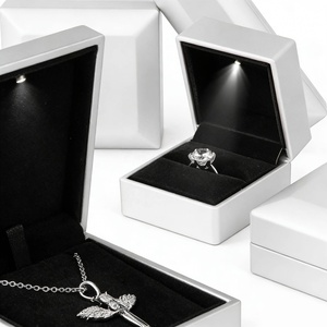 <b>Led</b> <b>Light</b> Jewelry Box | Wholesale Custom Logo Luxury <b>LED</b> Jewelry Box <b>Small</b> Ring Bangle Necklace Jewelry Box with <b>Light</b> - Product Image 4