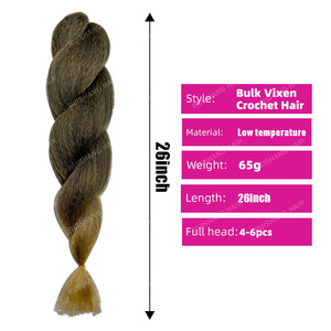 Hot Bán Kinky Straight Crochet Vixen Số Lượng Lớn Tóc 65 gam/cái Tự Nhiên Tóc Cao Cấp Sợi Tổng Hợp Cho Crochet - Product Image 3