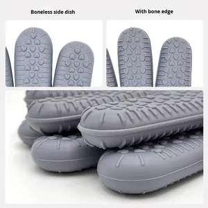 Gants en silicone résistants à la chaleur doublés de coton, à cinq doigts, en forme de cœur, imperméables, pour barbecue et four, pour la cuisine - Product Image 3
