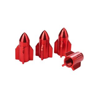 Hao Zhan Capuchons de valve en alliage d'aluminium en forme de fusée, 10 couleurs, couvre-poussière pour roues de voiture, compatibles avec toutes les valves américaines - Product Image 3