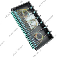 Panel Patch Fiber 1U 96 Core High Density MPO MTP ke LC dengan Kabel Patch Fiber MPO 8/12