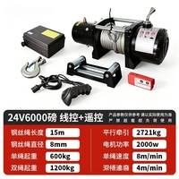 Treuil électrique 12000 lb 12V/24V avec télécommande sans fil pour camion, SUV, VTT
