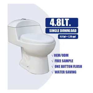 Южноамериканская популярная ванная комната Inodoro Siphonic 4,8 л Одноместный унитаз низкого давления для экономии воды
