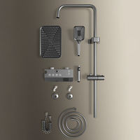 Classique Or Blanc Muller Massage Douche Robinet Mitigeur Ensemble Mur Monté En Laiton Rainhead Doux Dissimulé pour Salle De Bains 3 Ans