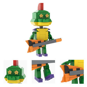 MOC1655-1658 Glamrock Freddy Glamrock Chica Montgomery Gator Roxynne Wolf <span class=keywords><strong>FNAF</strong></span> jeu d'ours de nuit bricolage blocs de construction enfants jouets - Product Image 3
