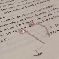 EX27 925 Anting Perak Sterling Berbentuk Hati dengan Rumbai, Anting Niche Mewah Terbaru yang Populer untuk Wanita