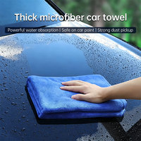 Serviette en microfibre bleue de haute qualité, 35*75cm, séchage rapide, super absorbante, pour le nettoyage premium des voitures et de la maison, serviette de séchage pour voiture