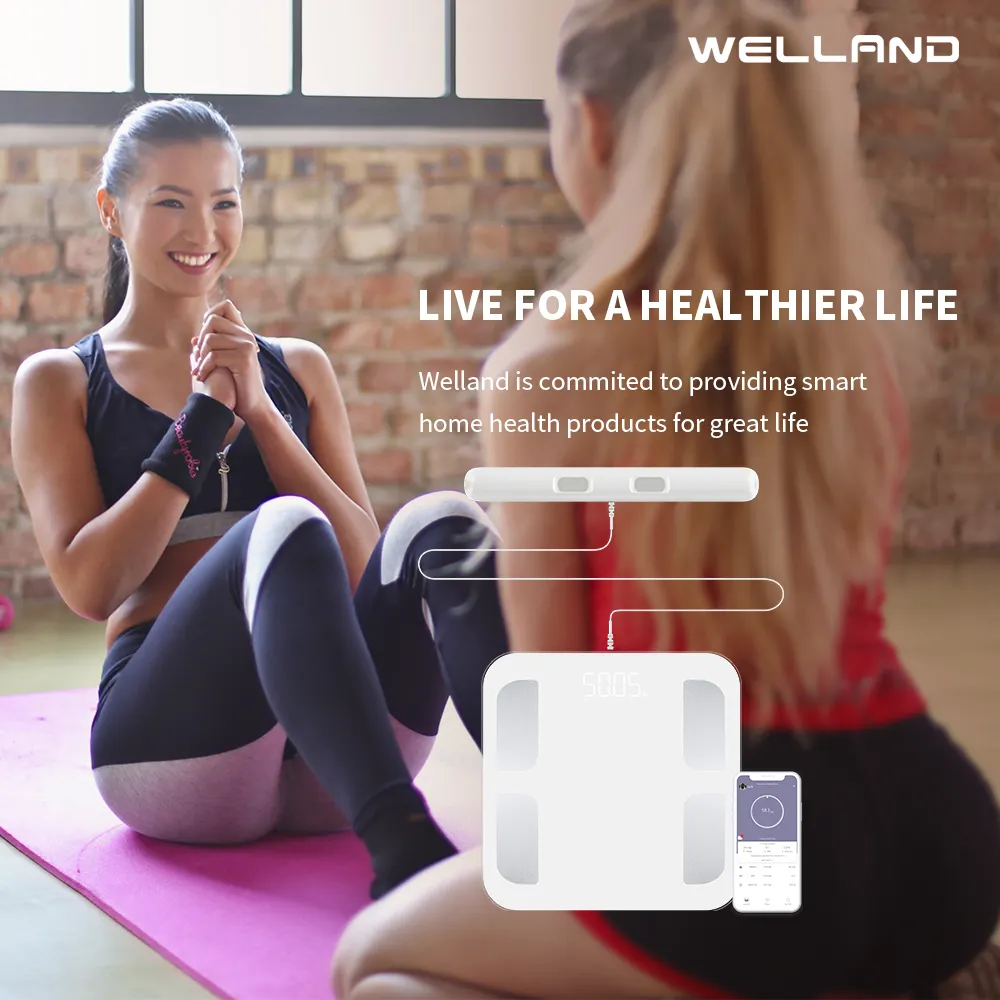 Welingweet — balance électronique intelligente, graisse corporelle, partielle, muscle, avec poignée