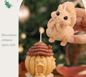 Coffret Cadeau Souvenir de Bougies Artisanales d'Aromathérapie Transfrontalières : Bougie Écureuil et Bougie Pomme de Pin pour l'Ambiance Automne-Hiver et Noël - Product Image 5