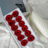 Vente en gros de fleurs conservées aux couleurs décoratives personnalisées, tête de rose éternelle, roses conservées pour toujours