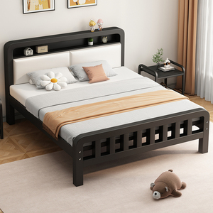 Cama <span class=keywords><strong>de</strong></span> Hierro para Hogar, Dormitorio Principal, Cama Doble <span class=keywords><strong>de</strong></span> 1.5 Metros, Individual para Dormitorio, <span class=keywords><strong>de</strong></span> Hierro Reforzado para <span class=keywords><strong>Cuarto</strong></span> <span class=keywords><strong>de</strong></span> Alquiler con Cama <span class=keywords><strong>de</strong></span> Hierro <span class=keywords><strong>de</strong></span> 1.2 Metros - Product Image 1