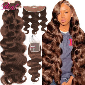 Extensions de cheveux humains Ombre Brun T1b 30 Mongolian <span class=keywords><strong>Pixie</strong></span> Curls avec closure et frontal - Product Image 6