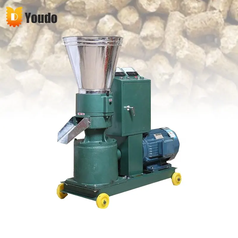 Small Portable Pullet Broiler Forage Extruder Pressing Pelletizer Livestock Animal Feed Pellet Mill Machine With Diesel Engine