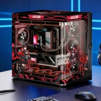NPC Custom Vertical Aluminum Alloy Full Side Tempered Glass ATX Mid-Tower PC Case with 360mm Liquid Cooling Support for Gaming