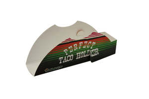 Support à tacos en céramique blanche jetable imprimé sur mesure, résistant à l'huile, pour frites, crêpes, popcorn, nouilles, tacos, à utiliser avec du sucre - Product Image 4