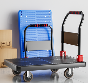 <span class=keywords><strong>Oem</strong></span> Met Goederen 200Kg Opvouwbare Handtrolley Winkelwagen Voor Bagagekarretje 90X60Cm Platform Handtrolley - Product Image 4