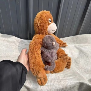 Peluche de Mono, Mamá y Bebé Gorila, Juguete de Peluche Suave de Algodón PP, Muñeco para Abrazar, Regalo para Niños - Product Image 5