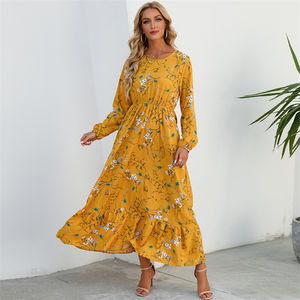 <span class=keywords><strong>Maxi</strong></span> abiti da donna 2023 primavera all'ingrosso Casual a maniche lunghe con stampa floreale Bohe Beach Party abito lungo - Product Image 6