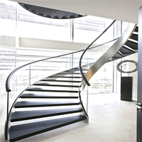 American Building Standard Escalier moderne en acier avec marches en bois Chêne rouge américain