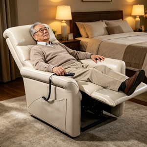 <span class=keywords><strong>Fauteuil</strong></span> <span class=keywords><strong>inclinable</strong></span> <span class=keywords><strong>électrique</strong></span> à moteur unique, grande puissance, pour personnes âgées et grandes, en cuir, design moderne, ergonomique, écologique - Product Image 6