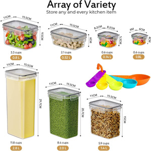 42 Pcs PP Eco-Friendly Injection Airtight Food Storage <b>Containers</b> Set for Kitchen Pantry Organization - Product Image 5