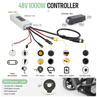 Kit de conversion de vélo électrique avec moteur de moyeu CC sans balais 48V 1000W pour roues 26, 27,5 pouces et 700C, avec écran LCD
